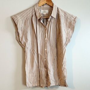 Trovata Brown Striped Button Down Shirt